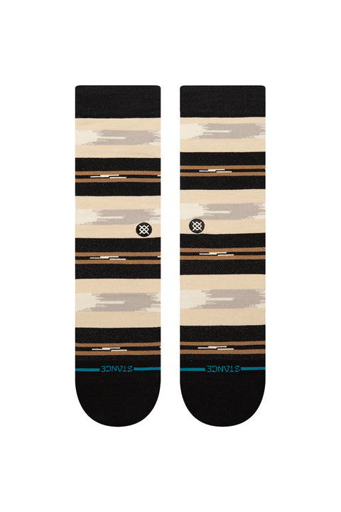 Stance Trail Bound Crew Socks - Black- Front view