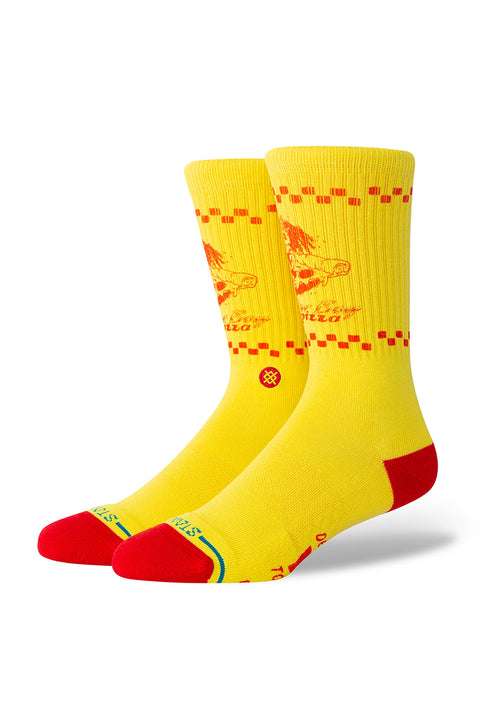 Stance X Stranger Things Surfer Boy Socks - Yellow- on feet