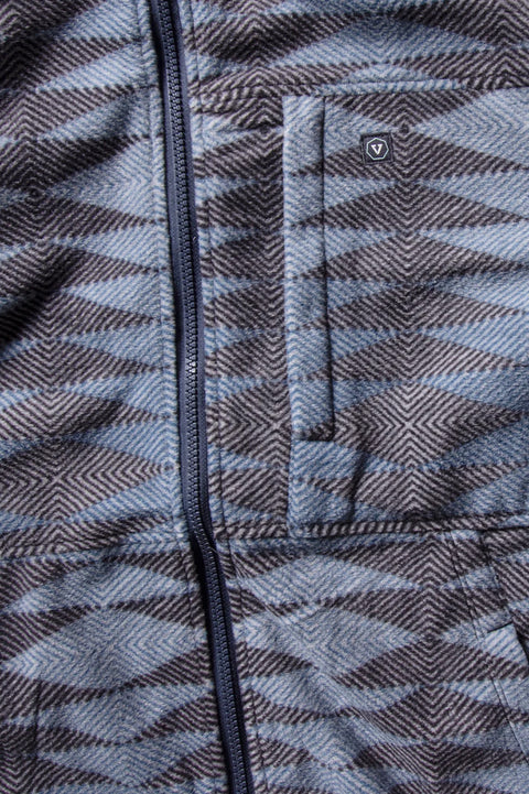 Vissla Eco-Zy Hoodie Jacket - Dark Denim - Closeup On Chest Pocket