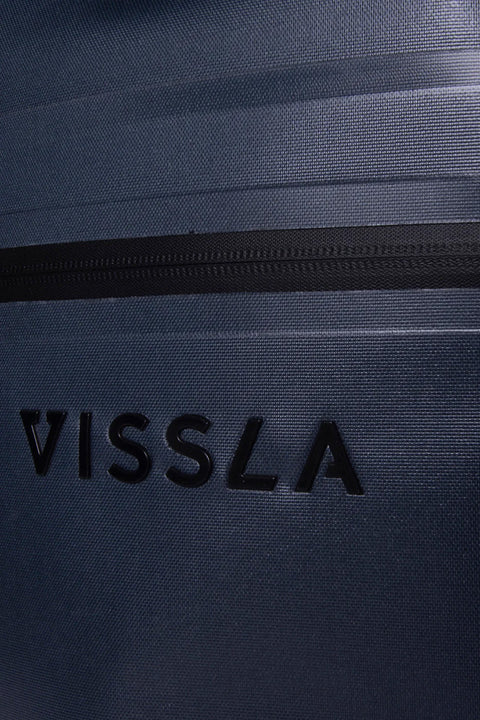 Vissla North Seas 18L Dry Backpack - Navy- Close up on logo