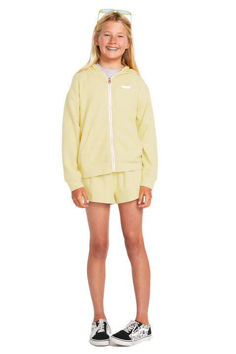 Volcom Girls Lived In Lounge Zip Fleece - Citron