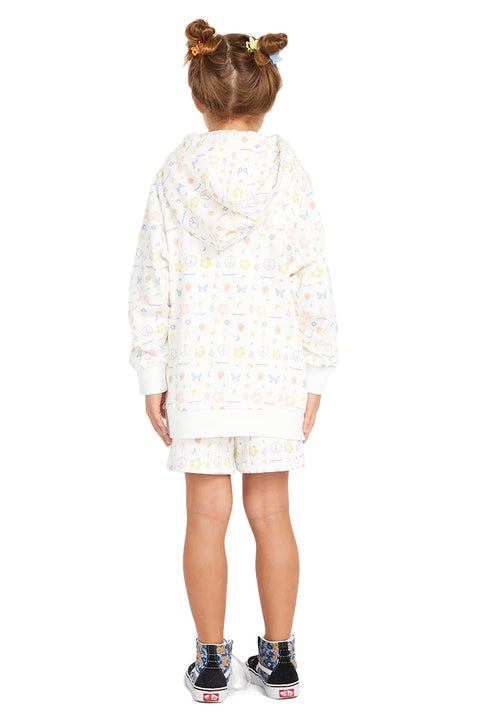 Volcom Girls Truly Stoked Boyfriend Pullover Hoodie - Multi - Back
