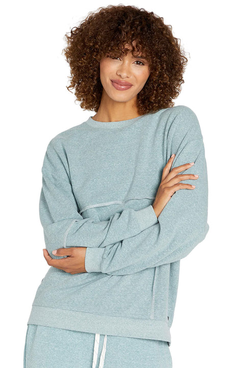 Volcom Lived In Lounge Frenchie Crew - Deep Sea- Front with arms crossed