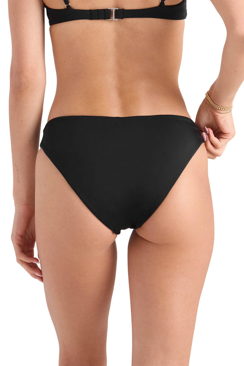 Volcom Simply Seamless Midrise Skimpy Bikini Bottom - Black- Back