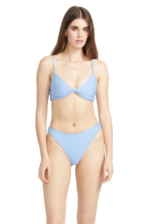 Volcom Simply Seamless V Neck Bikini Top - Coastal Blue- Front