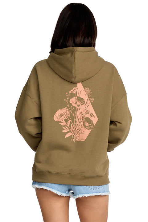 Volcom Stone Art Up Hoodie - Olive Green- Back