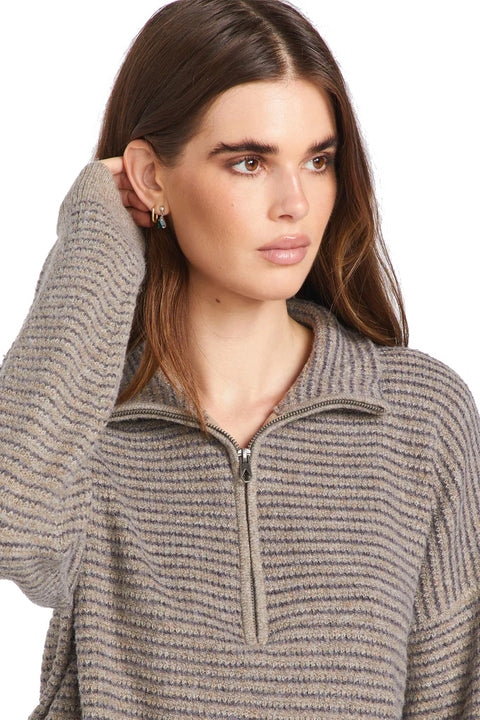 Volcom Sun Of Sand Sweater - Dark Grey- Close up on zipper