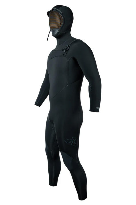 Xcel Axis Front Zip 5/4 Hooded Full Wetsuit - Black - Side View