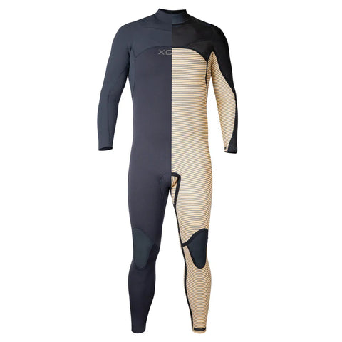 Xcel Comp+ Hooded 5/4 Wetsuit - Black - Showing interior (non hooded version)