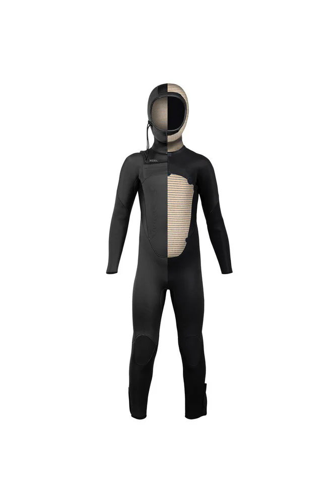 Xcel Youth Axis 5/4 Hooded Wetsuit - Black | Moment Surf Company