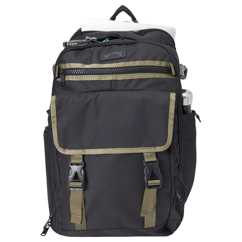 Billabong A/Div Surftrek Explorer Backpack - Black - Front With Laptop Pocket Showing