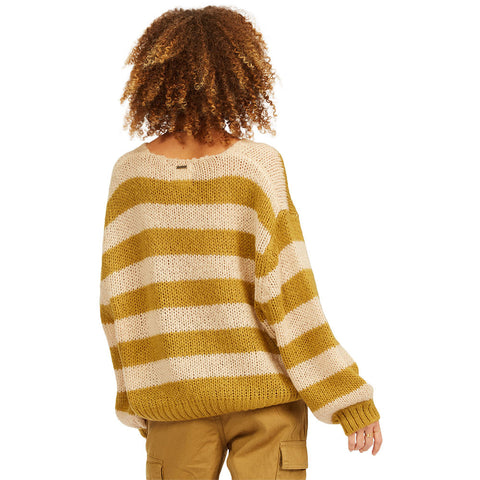 Billabong Laid Back Deep-V Sweater - Olive Moss