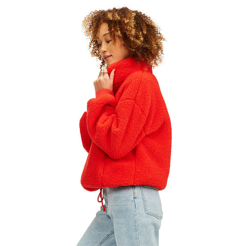 Billabong Time Off Half-Zip Fleece Pullover - Red Velvet