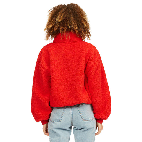 Billabong Time Off Half-Zip Fleece Pullover - Red Velvet