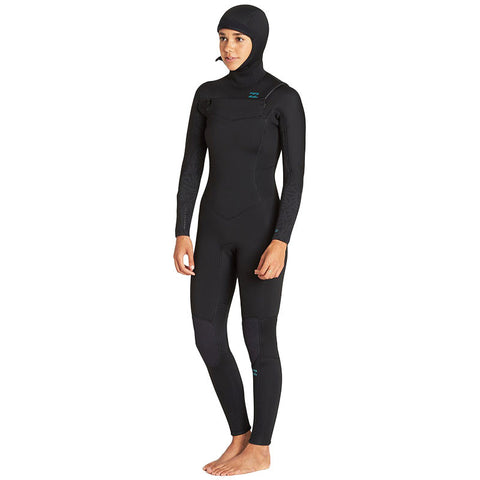 Billabong Women's Furnace Synergy 5/4 Hooded Chest Zip Wetsuit - Black