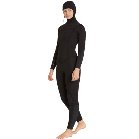 Sale Billabong Women's Furnace Synergy 5/4 Hooded Wetsuit - Black