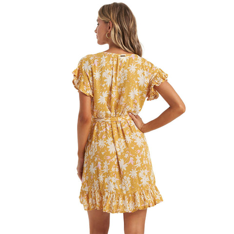 Billabong Wrap And Roll Dress - Bright Gold