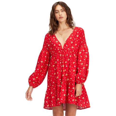 Billabong X Wrangler Falling For You Dress - Classic Red