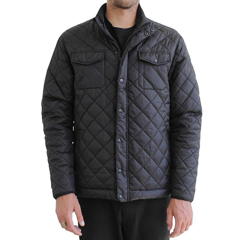 Captain Fin Semi Puff Jacket - Black | Moment Surf Company