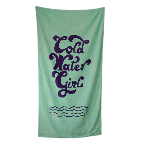 Cold Water Girls Script Beach Towel