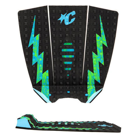 Creatures of Leisure Mick Eugene  Fanning Lite Small Wave Traction - Black / Cyan / Green Swirl