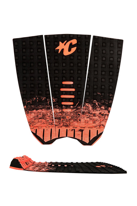Creatures of Leisure Mick Fanning Traction Pad - Black Fade / Fluro Red- Front view