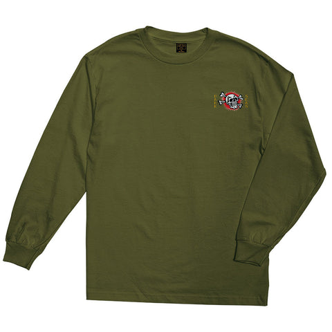 Dark Seas Pounce L/S Tee - Military Green