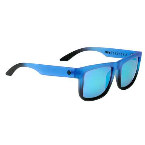 Spy Discord Sunglasses - Cyan Matte Black Fade / Bronze Dark Blue Spectra