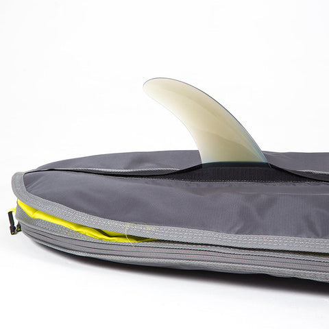 FCS Day Longboard Surfboard Bag - Tail Closeup With Fin