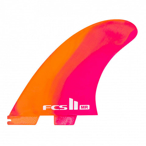 FCS II MR PC XLarge Twin + Stabilizer Fin Set - Neon Swirl