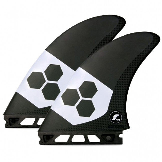 Futures Fins AMT Alpha Series Twin + 1 Fin Set - Carbon/White