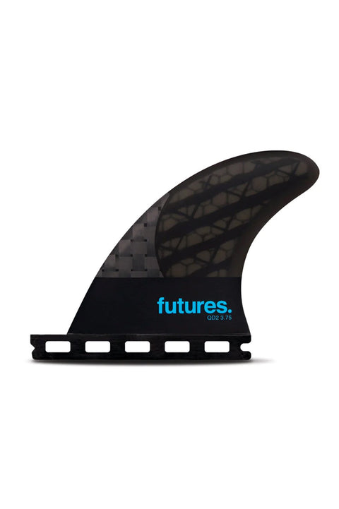Futures Fins QD2 3.75" Symmetrical Quad Rear Fin Set - Smoke / Black / Blue