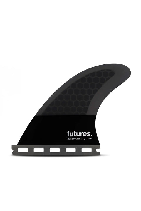 Futures Fins QD2 4.15 Flat HC Quad Rear Fin Set - Dark Grey / Black