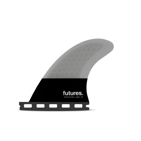 Futures Fins QD2 4.0 Flat HC Quad Rear Fin Set - Grey / Black