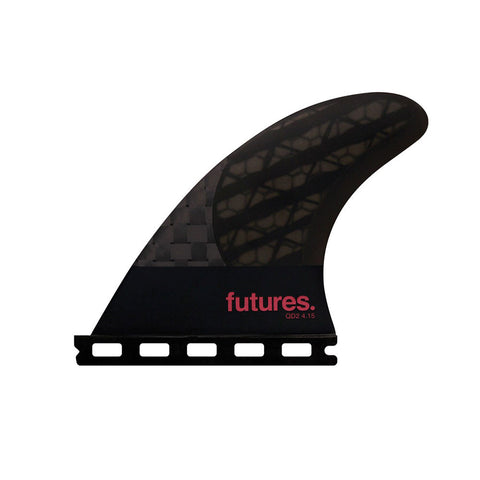 Futures Fins QD2 4.15 Blackstix 3.0 Quad Rear Fin Set - Smoke / Violet