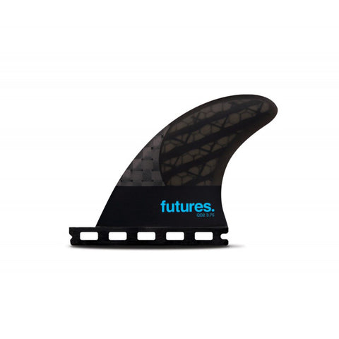 Futures Fins QD2 3.75 Blackstix Quad Rear Set - Smoke/Turquoise
