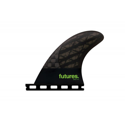 Futures Fins QD2 4.0 Blackstix Quad Rear Pair - Smoke/Light Green