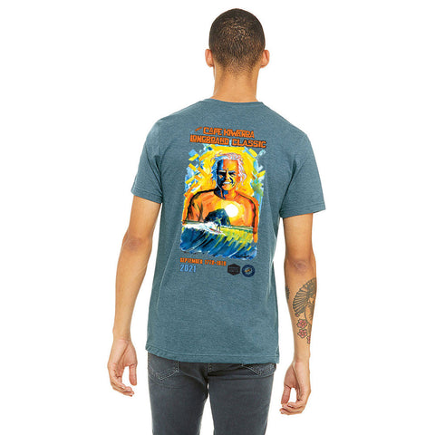Cape Kiwanda Longboard Classic 2021 T-Shirt - Heather Deep Teal