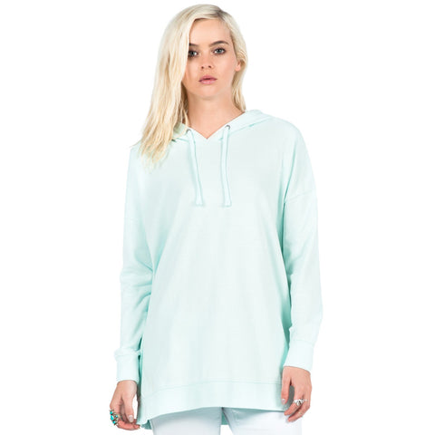 Volcom Lived In Long Pullover Hoodie - Bleached Aqua