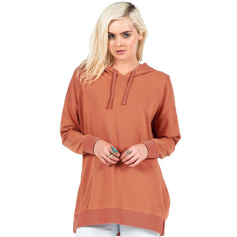 Volcom Lived In Long Pullover Hoodie - Burnt Sienna