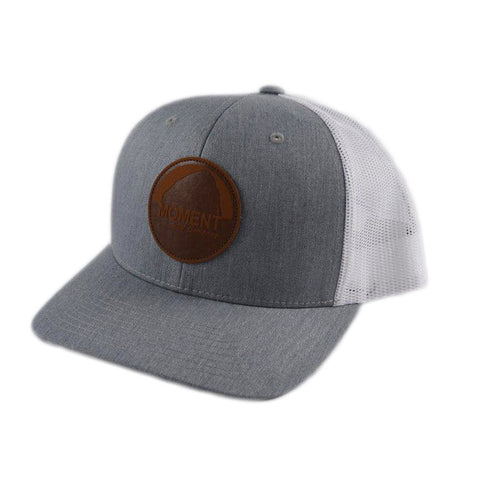 Moment Dark Leather Patch Rock Hat - Charcoal / White