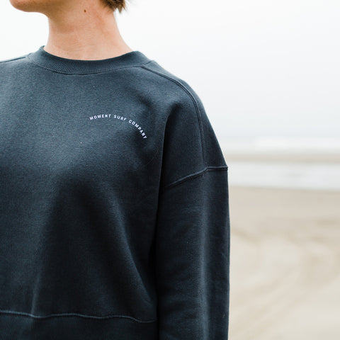 Moment Lady Glider Raglan Pullover Crew - Charcoal