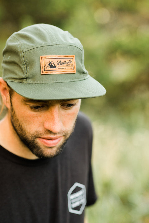 Moment PC Rock Leather Patch 5-Panel Hat - Olive
