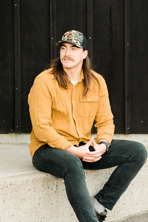 Moment Bright Leather Patch Rock Hat - Camo