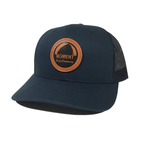 Moment Bright Leather Patch Rock Hat - Dark Navy