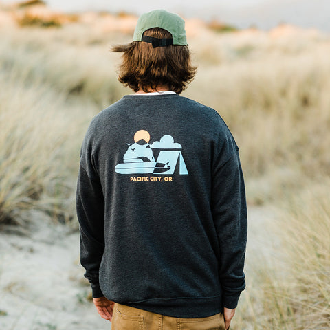 Moment Surf Camp Crew Sweatshirt - Dark Grey Heather