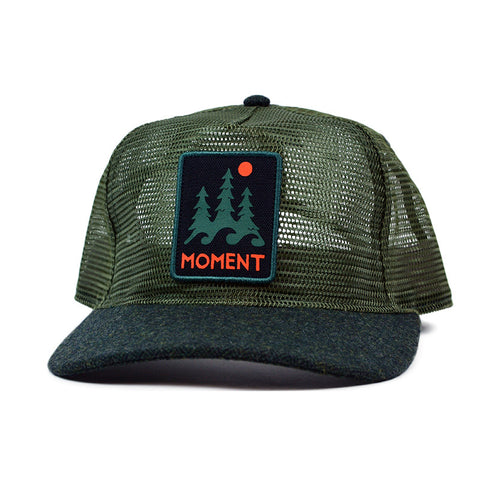 Moment Trees And Waves Mesh Hat - Forest Green
