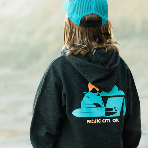 Moment Youth Surf Camp Hoodie - Charcoal Heather