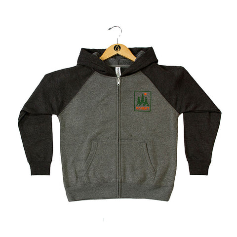 Moment Youth Trees And Waves Zip Hoodie - Carbon