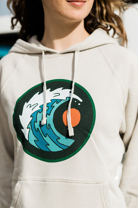 Moment Moon & Wave Pullover Hoodie - Stone Heather